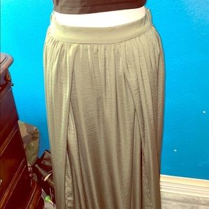 Long Green high waisted maxi skirt